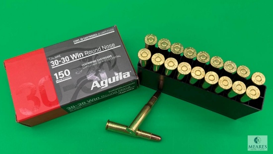 20 Rounds Aguila 30-30 Rifle Ammo. 150 Grain Soft Point