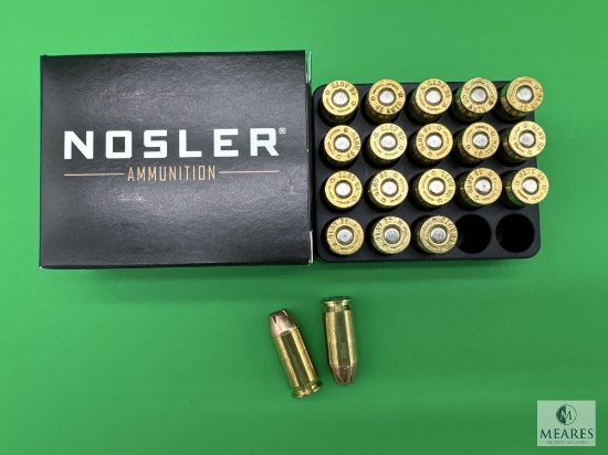20 Rounds Nosler Match .45 ACP Ammo. 230 Grain Hollow Point