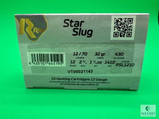 10 Rounds Rio .12 Gauge Slug 2 3/4 1 1/8 Ounce