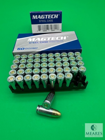 100 Rounds Magtech 9mm Ammo. 115 Grain FMJ