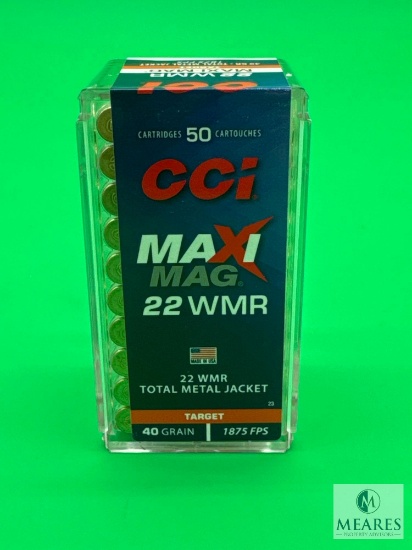 50 Rounds CCI Maxi Mag .22 Magnum Ammo 40 Grain TMJ