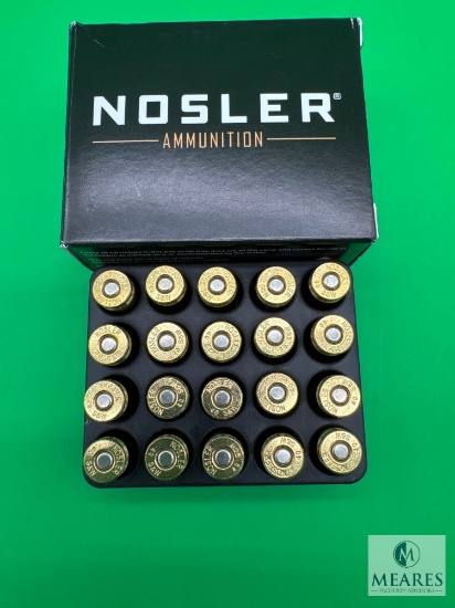 20 Rounds Nosler Match Grade .40 S&W Ammo. 180 Grain Hollow Point