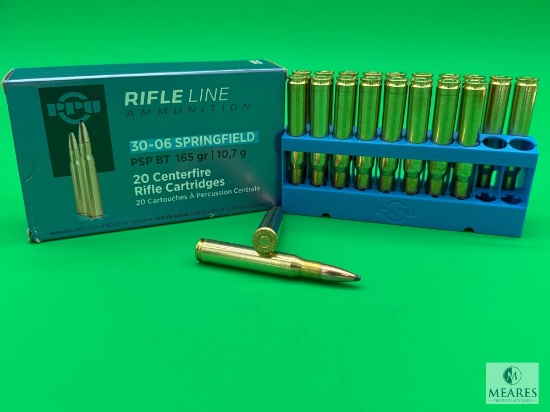 20 Rounds PPU 30-06 Ammo. 165 Grain Soft Point