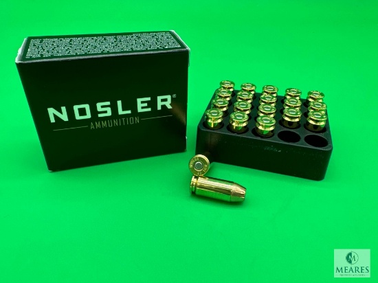 20 Rounds Nosler Match Grade .40 S&W Ammo. 180 Grain Hollow Point