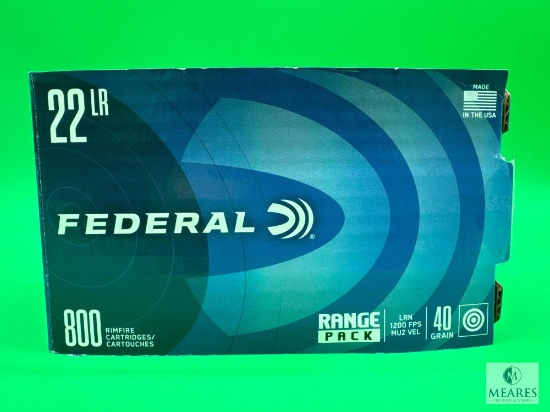 800 Rounds Federal .22 Long Rifle Ammo. 40 Grain