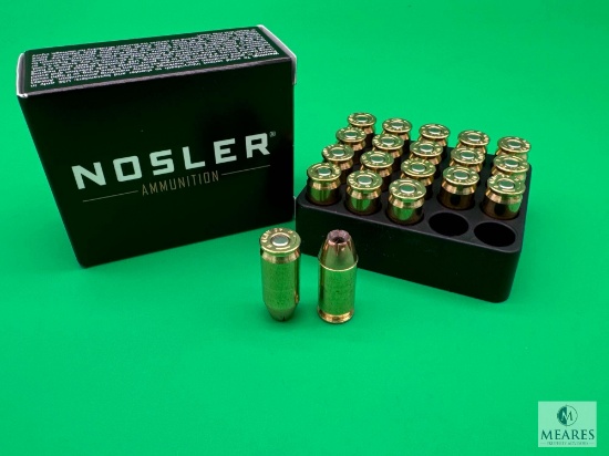 20 Rounds Nosler Match .45 ACP Ammo. 230 Grain Hollow Point