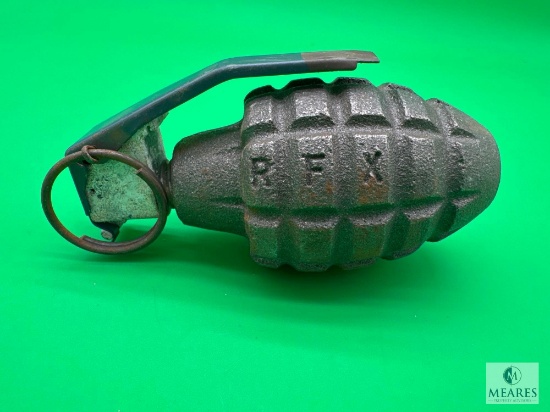 Inert De-Milled Pineapple Type Hand Grenade