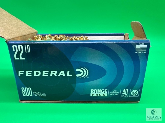 800 Rounds Federal .22 LR Ammo. 40 Grain