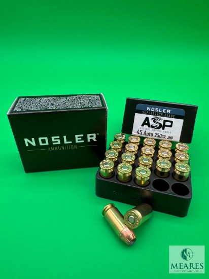 2 Boxes Nosler Match .45 ACP Ammo. 230 Grain Hollow Point