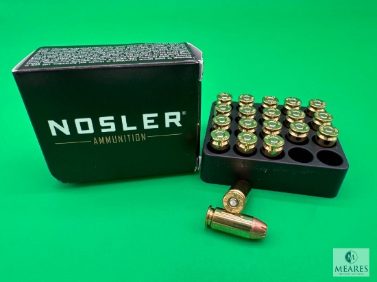 20 Rounds Nosler Match Grade .40 S&W Ammo. 180 Grain Hollow Point