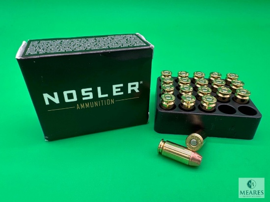 20 Rounds Nosler Match Grade .40 S&W Ammo. 180 Grain Hollow Point