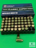 50 Rounds Atlanta Arms .380 ACP Match Ammo. 100 Grain FMJ