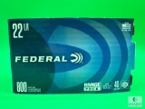 800 Rounds Federal .22 Long Rifle Ammo. 40 Grain