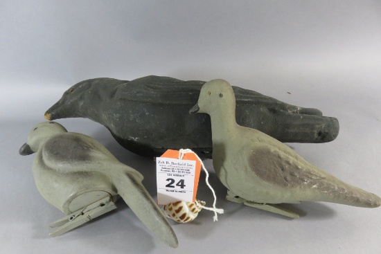 Lot of 3 Fiber Bird Decoys