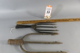 2 Hand Forged Fish Gigs