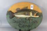 Folk Art Wooden Santee Fish Camp Sign