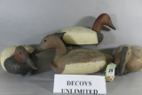 3 Canvasbacks By Decoys Unlimited