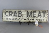 Wooden I.F. Cannon Crab Meat Sign