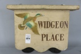 Widgeon Place Wooden Sign
