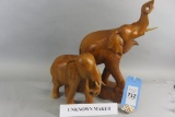 2 Carved Elephants