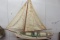 Early Skipjack Model With Canvas Sails