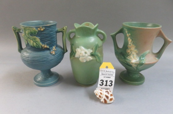 3 Roseville Vases