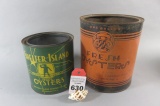 Lot of 2 Oyster Cans