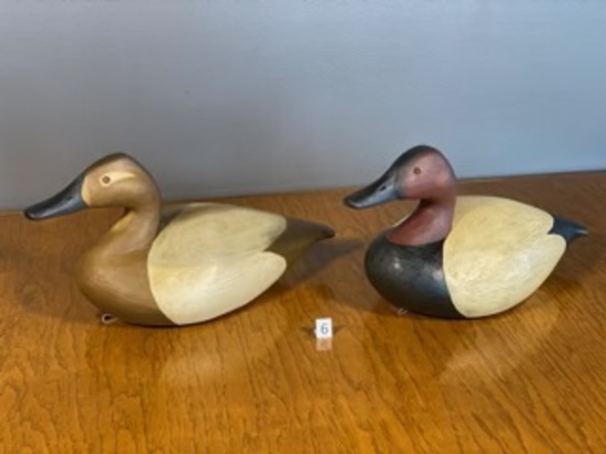 Pair of Hollow Canvasbacks. PG Ross Artist