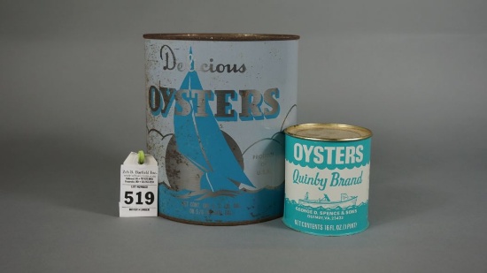 Lot of Two Oyster Cans