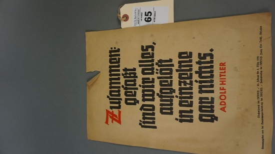 1938 NSDAP Propaganda Poster
