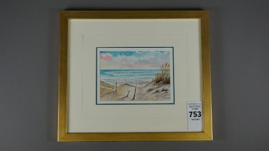 BEACH SCENE WATERCOLOR