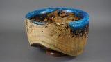 EPOXY AND TIGER MAPLE BOWL BY JOEL SIMPSON