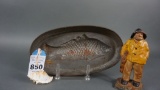 Fish Mold and Old Salt Cast Iron