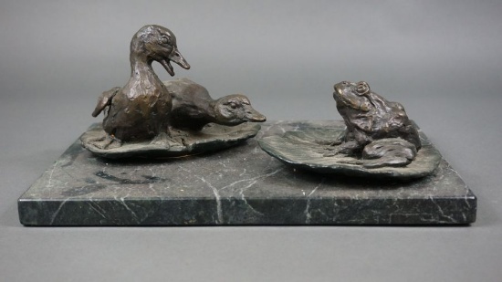 Bronze Duckling & Frog by Turner