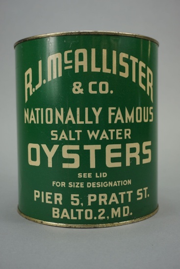 R. J. McAllister Oyster Can
