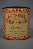 WHITE ROCK and GRASSY HAMMOCK OYSTER CAN