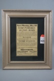 FRAMED C. J. PRETTYMAN AUCTION AD