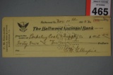 HALLWOOD, VA VATIONAL BANK CHECK