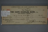 CAPE CHARLES, VA BANK CHECK