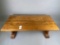 WOODEN COFFEE TABLE WITH ENGRAVING