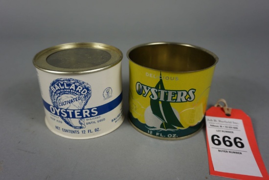 LOT OF 2 OYSTER CANS