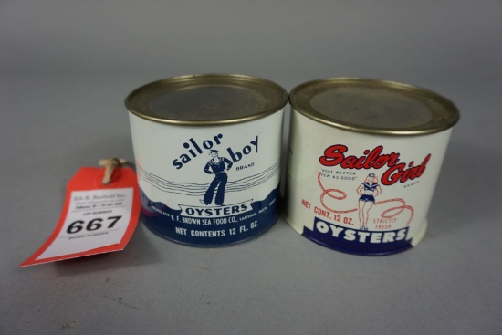 LOT OF 2 OYSTER CANS