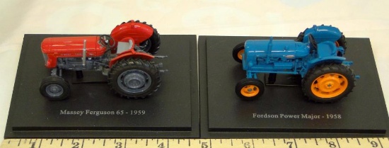 EARLY MODEL DIECAST TRACTORS ON BASE