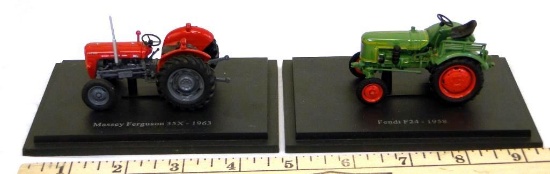 EARLY MODEL DIECAST TRACTORS ON BASE