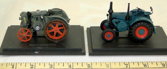 EARLY MODEL DIECAST TRACTORS ON BASE