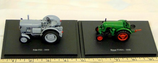 EARLY MODEL DIECAST TRACTORS ON BASE