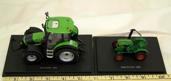 EARLY MODEL DIECAST TRACTORS ON BASE