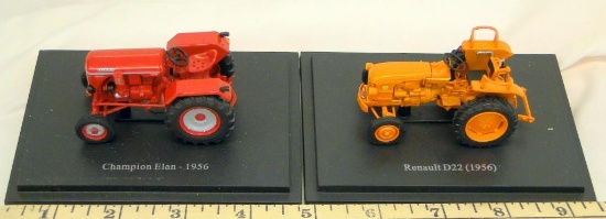 EARLY MODEL DIECAST TRACTORS ON BASE