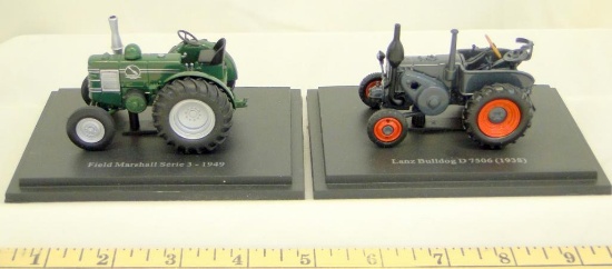 EARLY MODEL DIECAST TRACTORS ON BASE