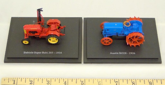 EARLY MODEL DIECAST TRACTORS ON BASE